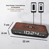 Modern Clock Radio - Double Alarm - 2 USB Charging