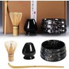 METOY Matcha Whisk Set, 4pcs Japanese Tea Set,Matcha Whisk,Traditional Scoop,