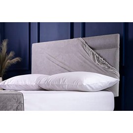 Belledorm Headboard Wrap - Transforms a drab looking Headboard - Luxury Faux Suede (Cloud, Double)