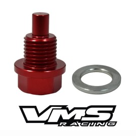 Unbranded VMS RACING MAGNETIC OIL PAN DRAIN PLUG BOLT W/ CRUSH WASHER RED FOR SUBARU