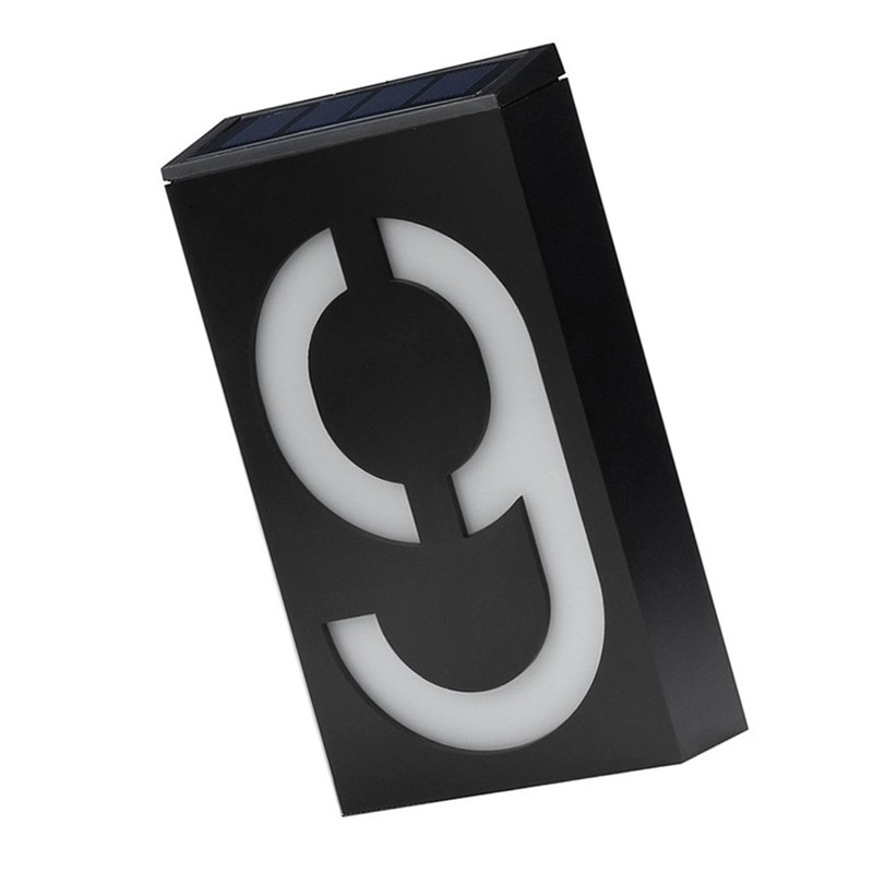 Solar House Number Solar Powered 1000mAh Rechargeable LED Illuminated Address