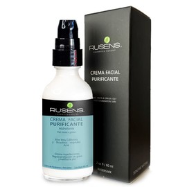 Rusens - Crema Facial Purificante, Matificante (Antiacné) 99 Natural, Ideal para Piel Grasa a Mixta con Tendencia a Acné, - Consistencia Ligera y de  