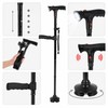 Folding Walking Cane for Senior Mobility – LED Light, Alarm