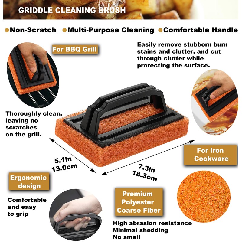 ROMANTICIST 8pcs Professional Griddle Accessories Kit - Heavy Duty Stainless