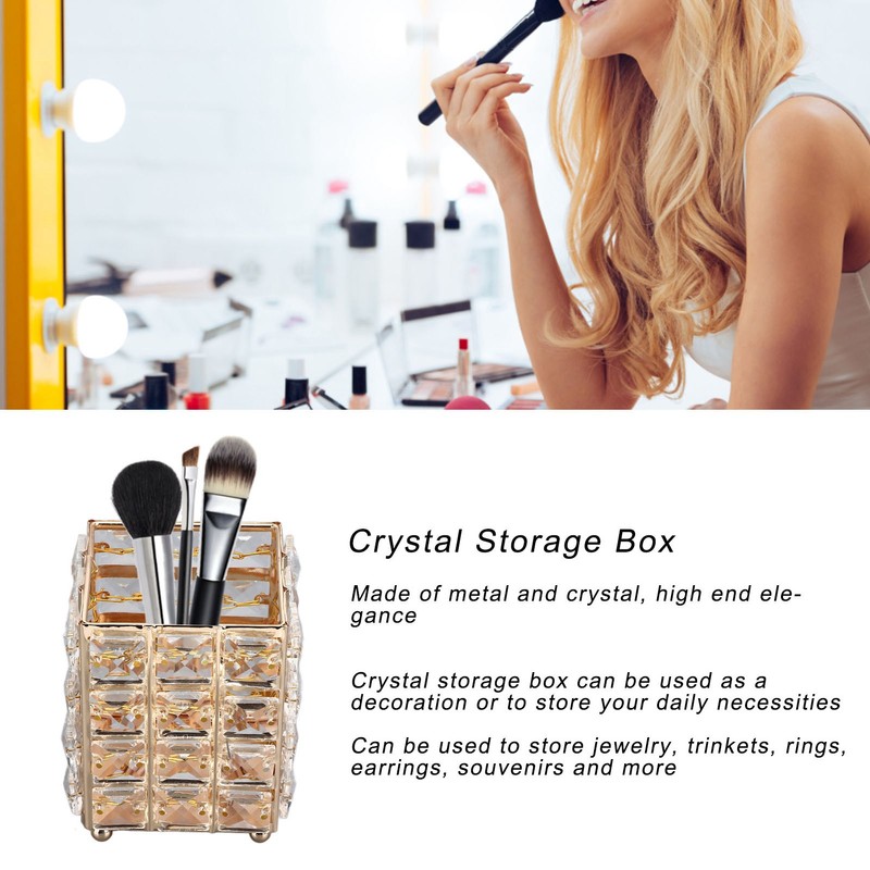 European Style Crystal Storage Box Crystal Jewelry Trinket Box Square