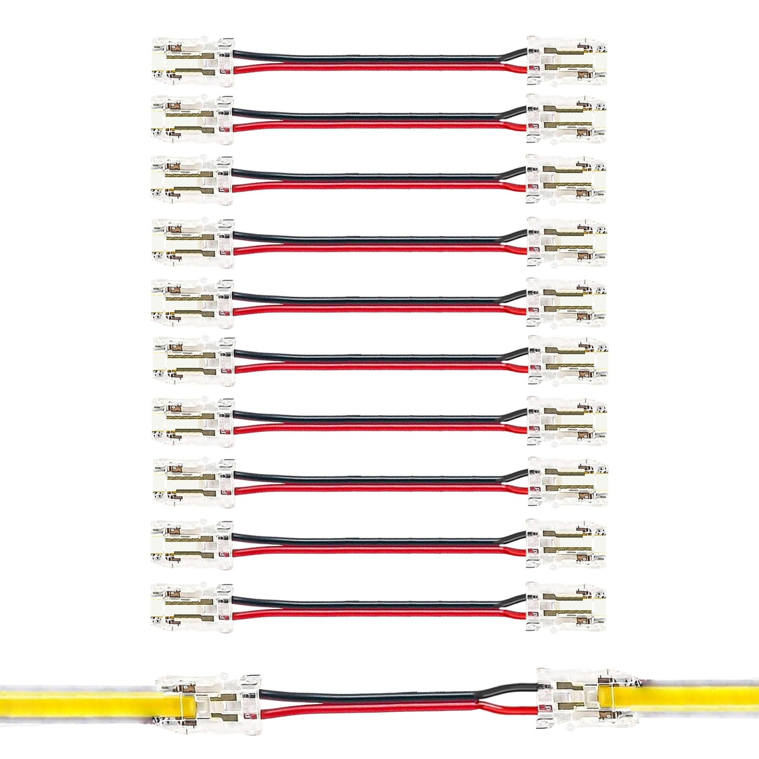 Clearhill 8mm 2Pin 10Pcs Press-in Assembly COB led Strip connectors ...