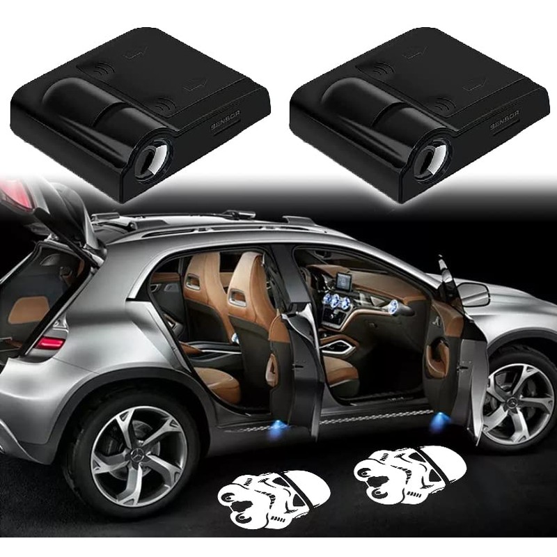 2pcs 3D Magnetic Car Door Step LED Welcome Logo Shadow