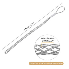 MECCANIXITY Cable Pulling Grip for 15-20mm Cable(White) 41cm,1.3FT Wire Mesh Puller Socks Grip Single Head Galvanizing Steel Wire Grips Net Cover Smooth