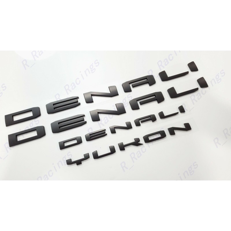 4Pc Set Denali Yukon Emblems Fender Door Rear Tailgate Letters