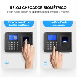 YUZITEC Reloj Checador Biométrico, 1000 Huellas Digitales, Pantalla Color 2.4 Pulgadas, USB, Español, Exportar/Cargar Datos a Través de Una Unidad Flash USB