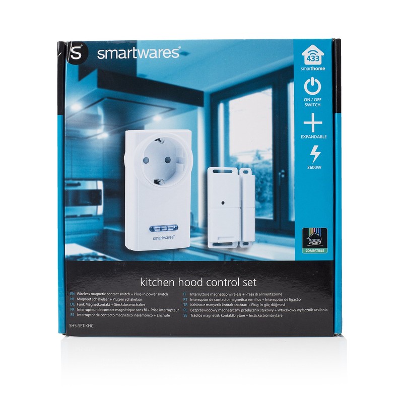 Smartware radio-controlled exhaust control with a magnetic window contact and
