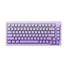MONSGEEK M1W V3 Aluminum Mechanical Keyboard 75% RGB Hot-swappable Gaming Keyboard with Knob, 6000 mAH RGB Gradient Purple with PBT Double Shot Keycaps V3 Piano Pro