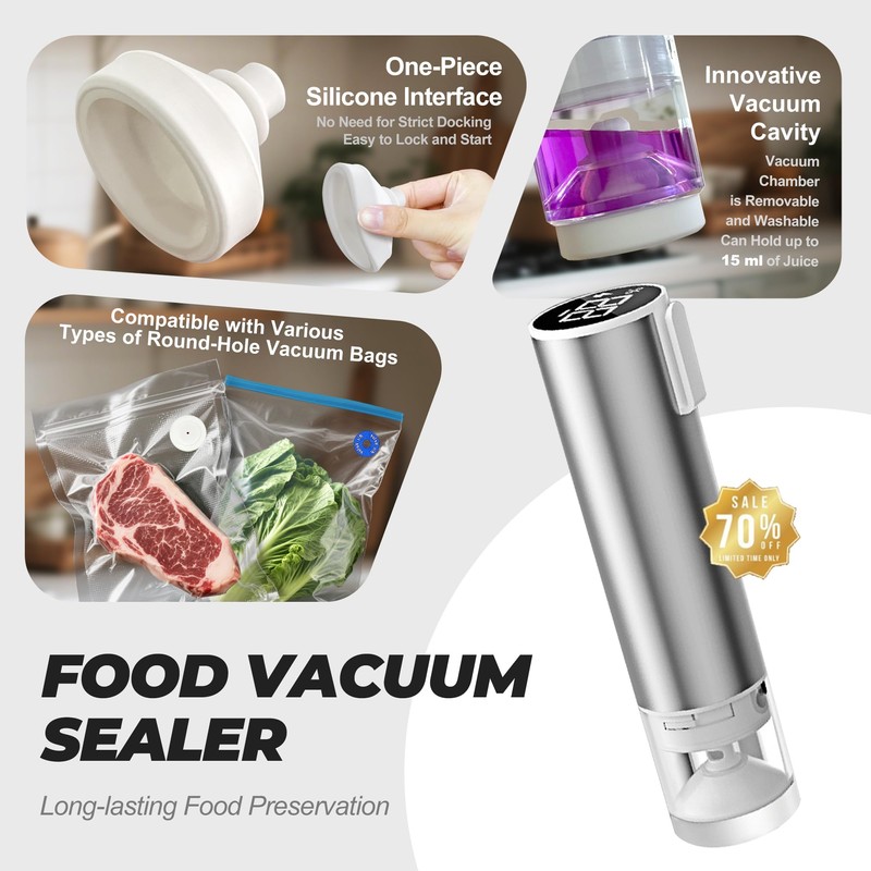 Handheld Vacuum Sealer for Food Fresh & Storage Compact Vacuum
