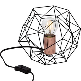 BRILLIANT Lamp Synergy Table Lamp Black/Copper | 1x A60, E27, Suitable for Normal Lamps (not included) | With Cord Switch