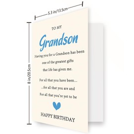 Mcduldul Grandson Birthday Card | Happy Grandson Birthday Card | to My Grandchild Bday Gifts for from Grandma Grandpa