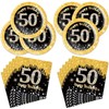 40Pcs Black and Gold 50th Birthday Decorations 50th Birthday Party