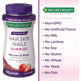 Nature's Bounty Hair, Skin & Nails Rapid Gummies, Argan-Infused Vitamin Supplement with Biotin , Supports Hair, Skin, and Nail Health for Women, 230 Count
