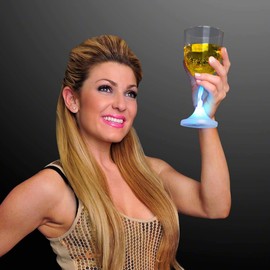 Light Up Wine Glass with Long Spiral Stem (Set of 4)