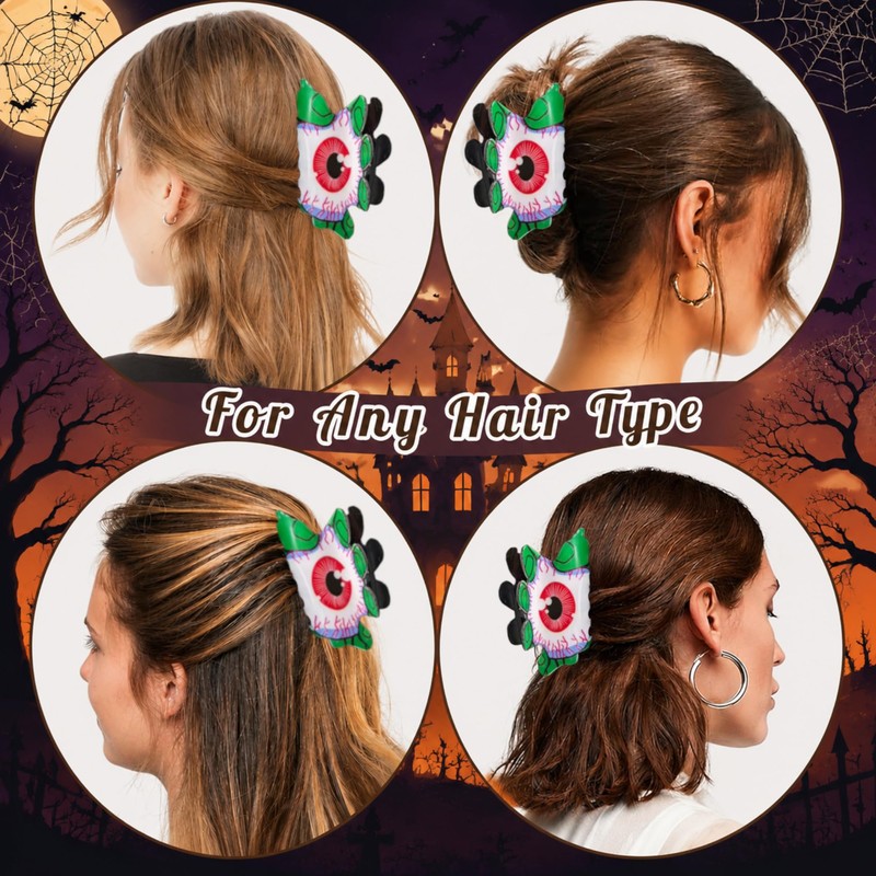 Halloween Spooky Hair Claw Clips with Creepy Evil Eye Monster