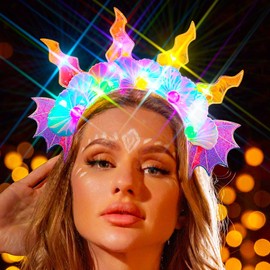 Evlry LED Shell Headband, Luminous Mermaid Headband, Luminous Beads Hair Band, Party Festival Hair Accessories for Women