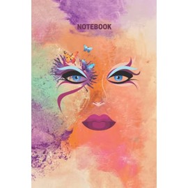 Notebook: Watercolor Makeup Face Notebook 6"x9" 120 Pages Perfect For Anyone