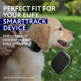Impresa 2-Pack Waterproof Silicone Dog Collar Tracker Case - Compatible with Eufy Smart Track Link & Petloc8 GPS - Black - Fits up to 1" Collar - Tile Cover & Bluetooth Case for Pets