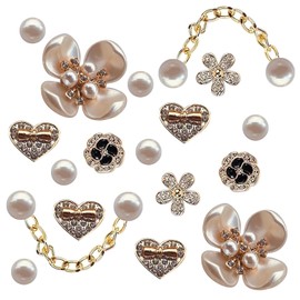 Croc Charms, 18 PCS Crystal Bling Shoe Charms, Rhinestone Flower Designer Shoe Decoration Charms, Sparkly Aesthetic Croc Accessories for Women Girls Kids Gifts