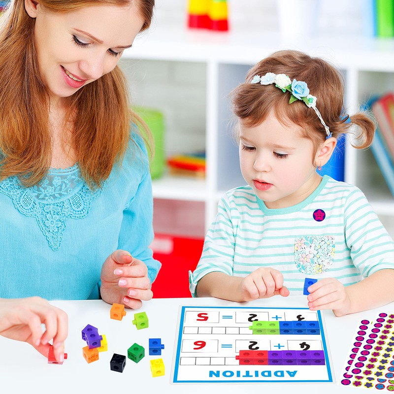 SpriteGru Maths Linking Cube, Manipulations with Activity Cards, Addition Tool