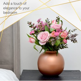 Walbrook Rose Gold Decorative Vase - Centerpiece, Small Vases for Flowers, Rose Gold Decor