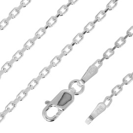 Shinjuku Ginnokura Azuki Chain, 2 Sided Cut, Length: 15.7 - 23.6 inches (40 - 60 cm), Width: 0.07 - 0.2 inches (1.8 - 5.9 mm), Silver 925 Necklace Chain, Men's, Popular