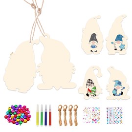 KYOEOE Pack of 36 Wooden Pendants Christmas Craft Set for Children, Gnome Craft Set, Christmas Crafts, Christmas Decoration, Wooden Christmas Pendants, Tree Decoration, Christmas Gift Tags