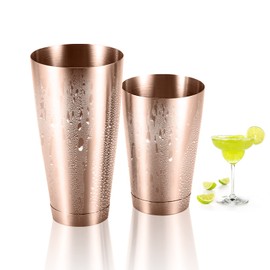 Pro Bar Shaker Boston Shaker, Cocktail Shaker, Martini Shaker Made of Stainless Steel, Drink Mixer for Bartending, Essential Tools, Weighted Metal Cans, Cocktail Shaker Set for Bartending (Copper)