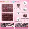Kit De Extensiones Pestañas D Negro 1.6cm 320p Pink Diy