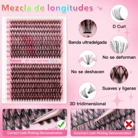 Kit De Extensiones Pestañas D Negro 1.6cm 320p Pink Diy