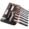Noble Gold Makeup Brush 11 Piece Set With Brown Cosmetic