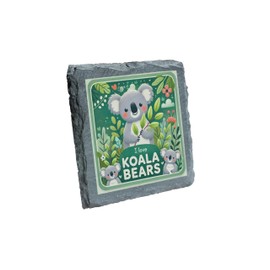 I Love Koala Bears Slate Coaster – Adorable Koala Design (slco-kf25-lovekoalakvd)