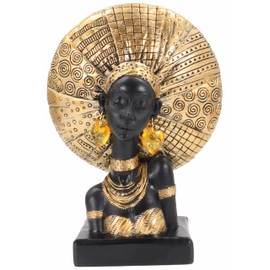 African Statues for Home Decor, Sculptures Decorations for Living Room, 10'' African Lady Art Bust Figurines, Black Vintage Aesthetic Ornament for Shelf and Tables, Décor Accents Gifts for Women