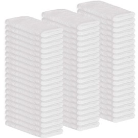 GREEN LIFESTYLE 50-Pack Cotton Wash Cloths – 14"x17" Absorbent Cleaning Rags for Housekeeping, Kitchen Towels, Bar Mop Towels, Durable Terry Cloth Rags, Premium Quality Multipurpose Washcloths