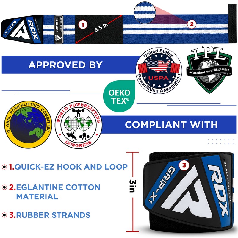 RDX Weight Lifting Wrist Support Wraps, Elasticated Straps for Strength