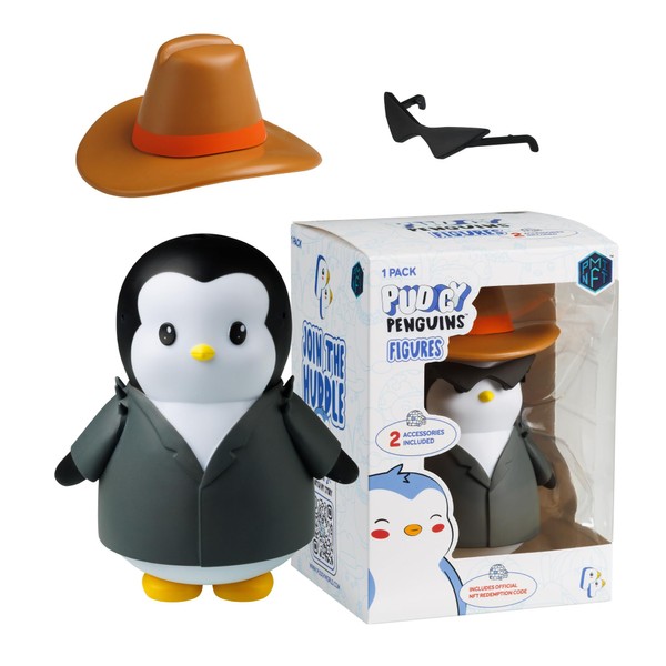 BANDAI Pudgy Penguins Action Figure Cowboy Style | Adopt Your