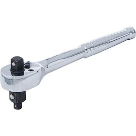 BGS Diy 71015 Reversible Ratchet, Solid Steel, Fine-Toothed, 3-in-1, 6.3 mm (1/4 Inch) / 10 mm (3/8 Inch) / 12.5 mm (1/2 Inch) Ratchet