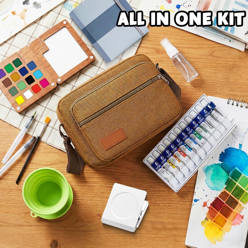Mini Watercolor Travel Set, 12 Colors