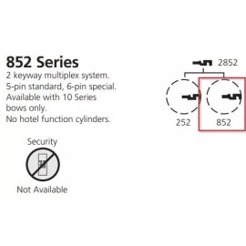 Russwin 2x Russwin 852R Key Blanks Ornate Scarce 852 Keyway Nickel Silver 5 Pin NOS