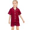 SWOMOG Kids Satin 2 Piece Pyjamas Sets Soft Short Sleeve