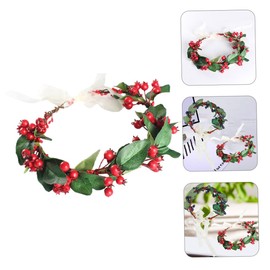 OATIPHO Simulated Berry Bridal Garland Headpiece Durable Berry Hair Wreath Comfortable Wedding Accessory Unique Design for Special Occasions Skin Friendly Material for Wear