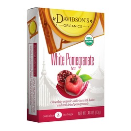 Davidson's Organics, White Pomegranate, 8-count Tea Bags, Pack of 12