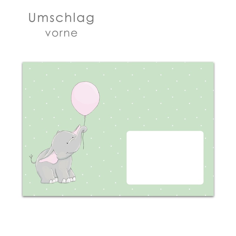 Cute Writing Paper Set for Children with Elli Elephant Motif