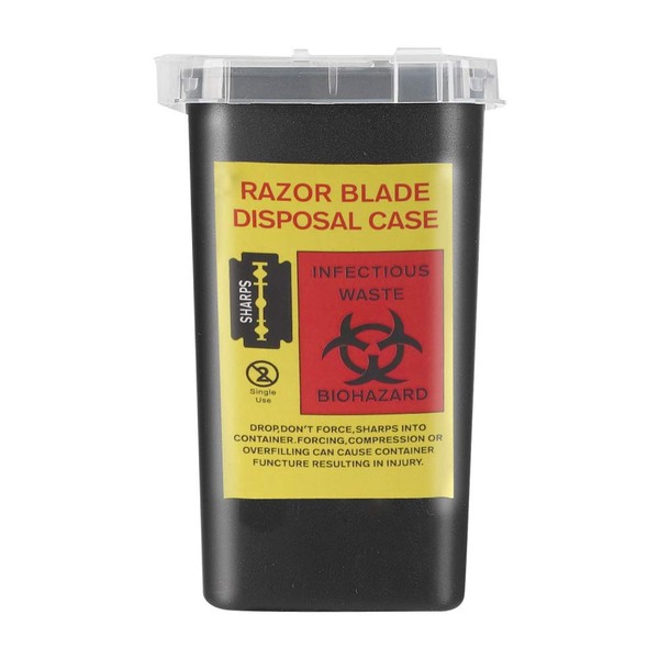 Pongnas Disposable Container for Razor Blades, Medical Waste, Needles and Syringes, 1 Litre (Black)