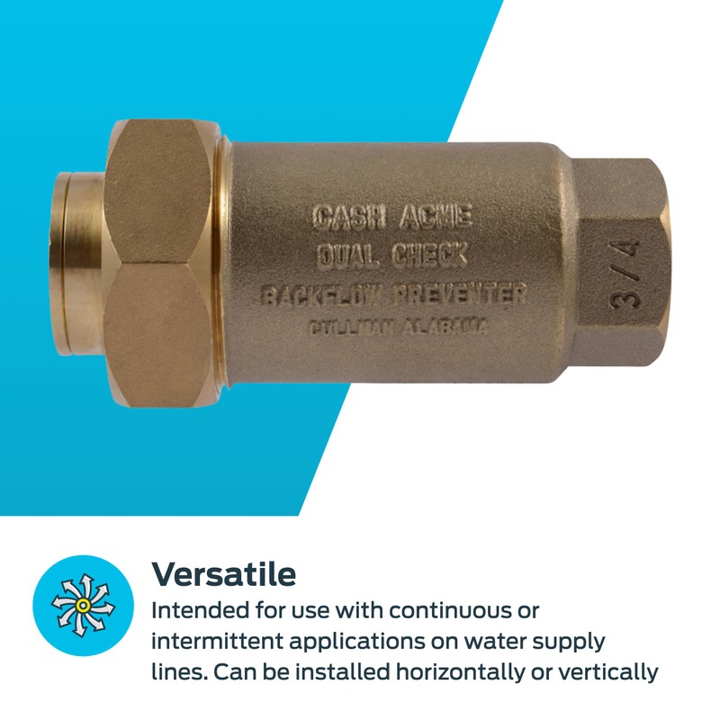 Cash Acme 3/4 Inch BF1 Dual Check Valve with Female