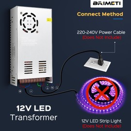 BRIMETI Transformer DC 12V 40A 480W Power Supply Switching Power Supply AC 110V / 230V to DC 12V Transformer Driver Voltage Converter Switch Converter LED Driver Power Supply Constant Voltage for LED